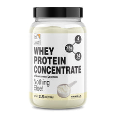 Its Just! vanilla bottle shows premium whey protein for daily fueling.