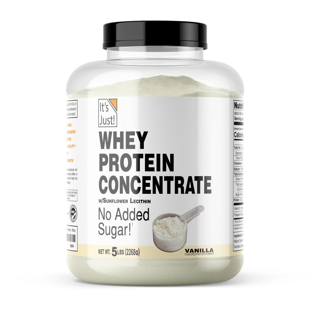 It's Just! vanilla whey protein powder for daily protein support.