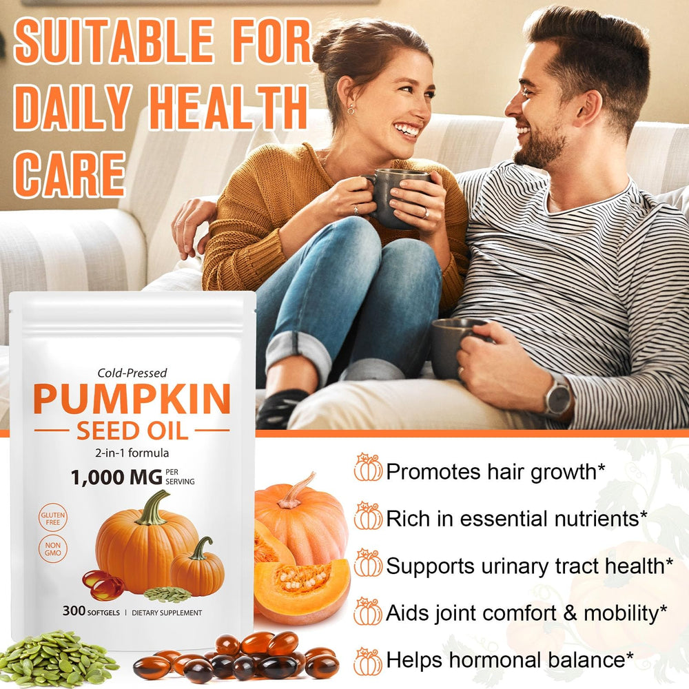 ITSDAWN Pumpkin Seed Oil capsules with hair close-up suggesting vitality.