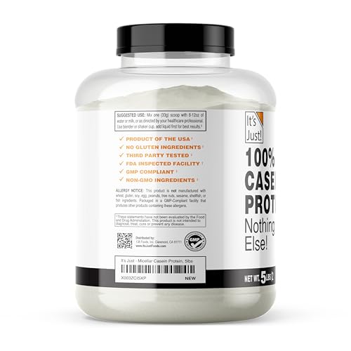 Its Just! casein powder bottle ready for smoothies and creative recipes.