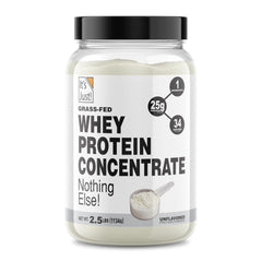 It's Just! grass-fed whey unflavored powder bag for clean daily protein
