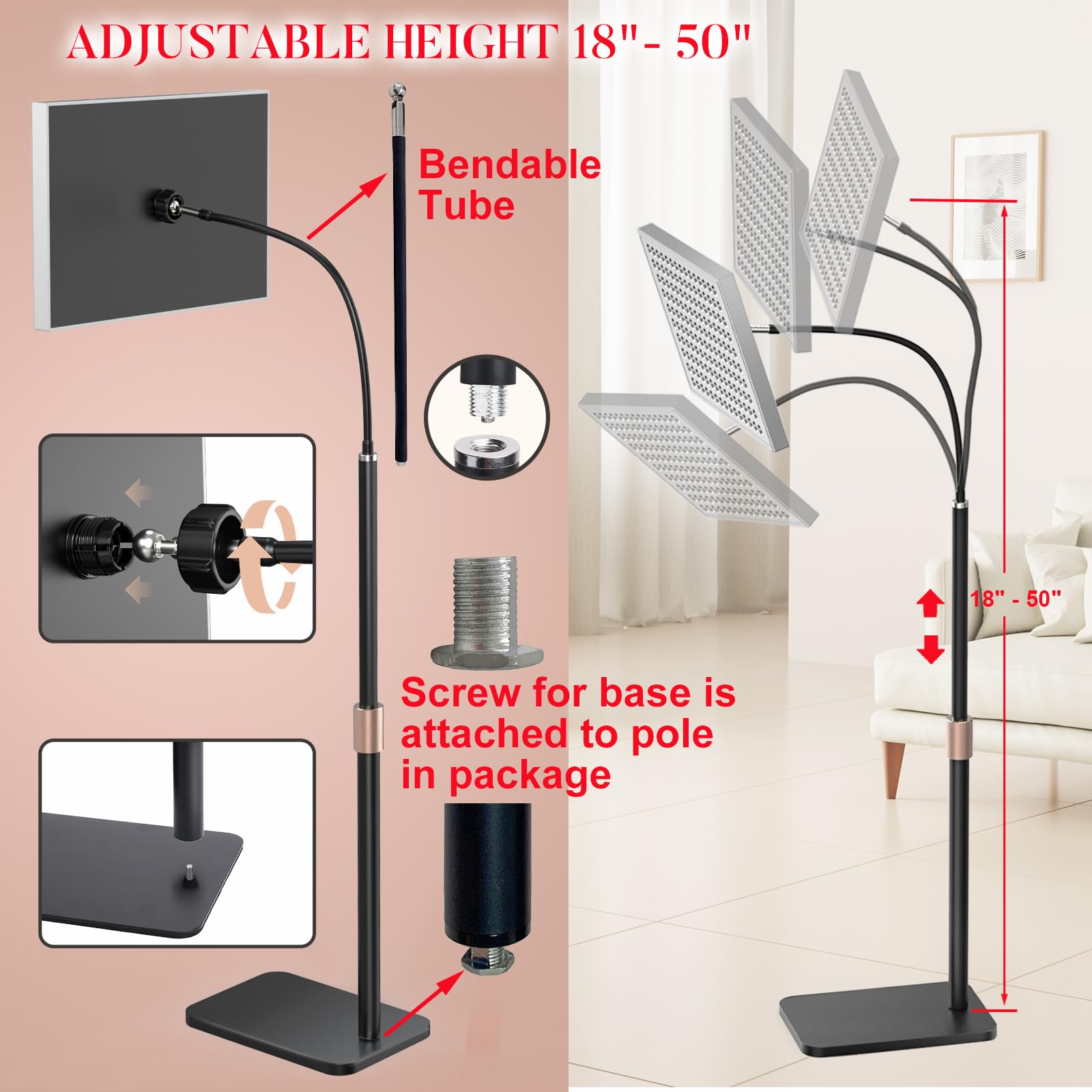 i-Venoya red light panel is compact for home, office, and travel use.