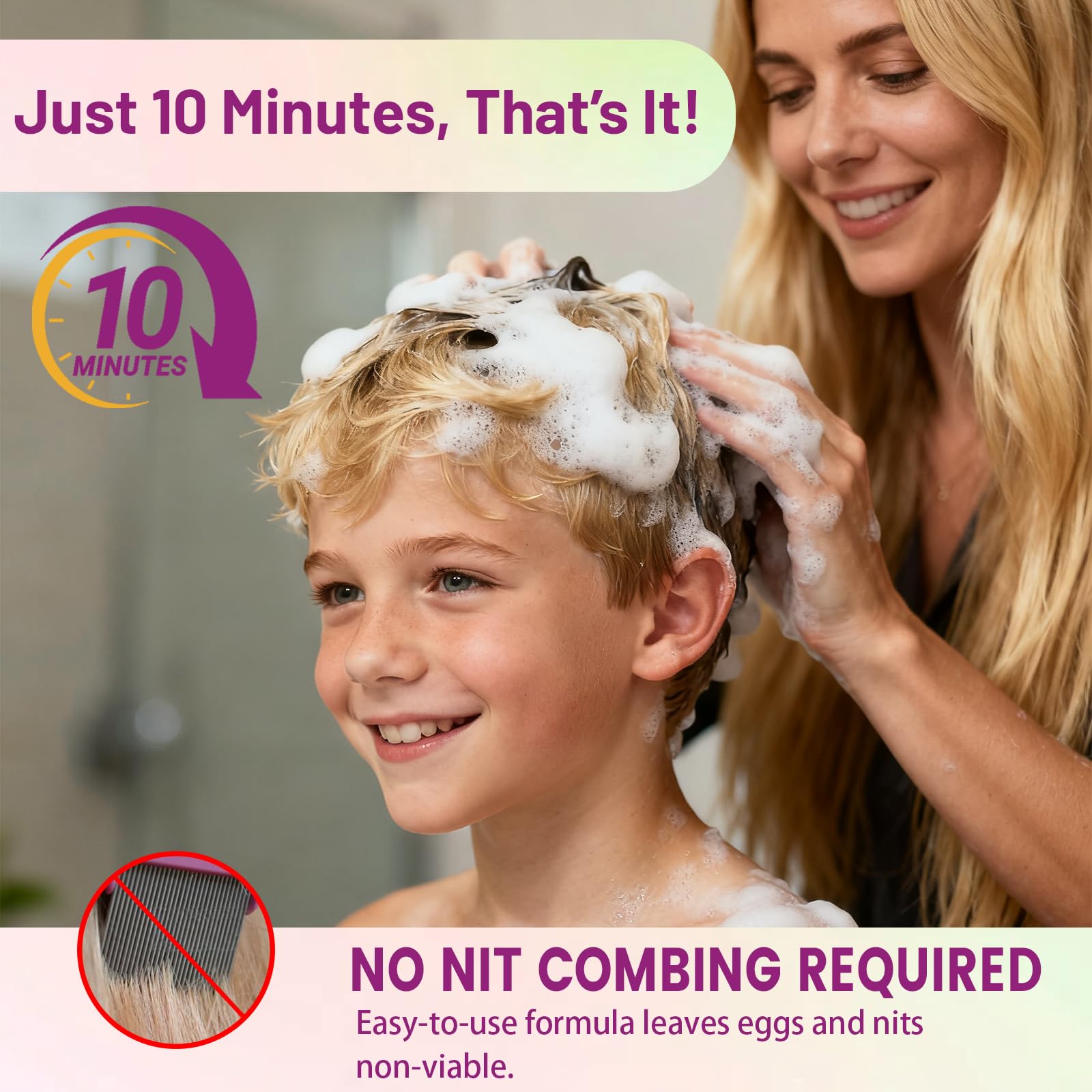 ivormetn waiting ten minutes before rinsing for efficient lice care