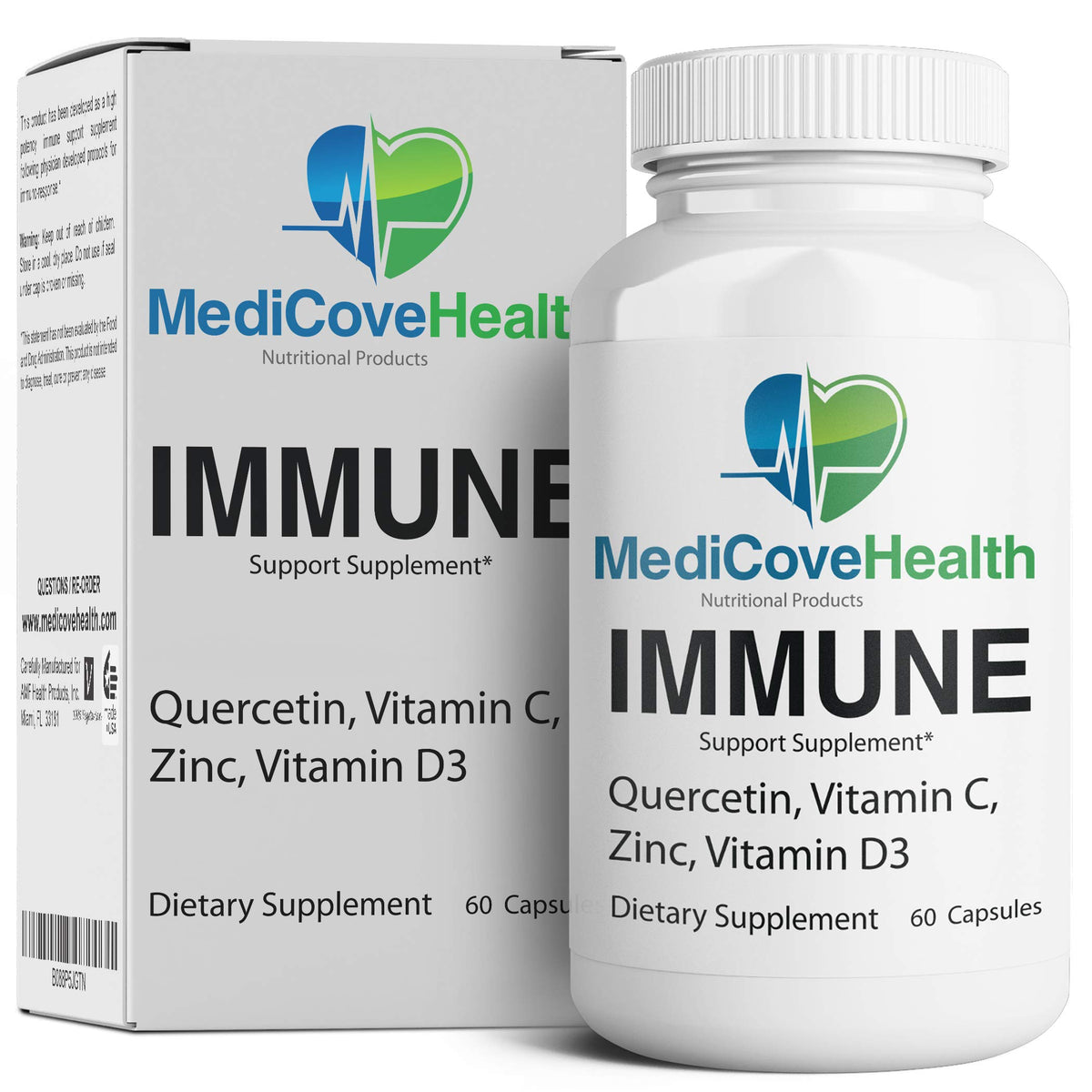 Ivory Caps Immune Support quercetin bottle for daily wellness.
