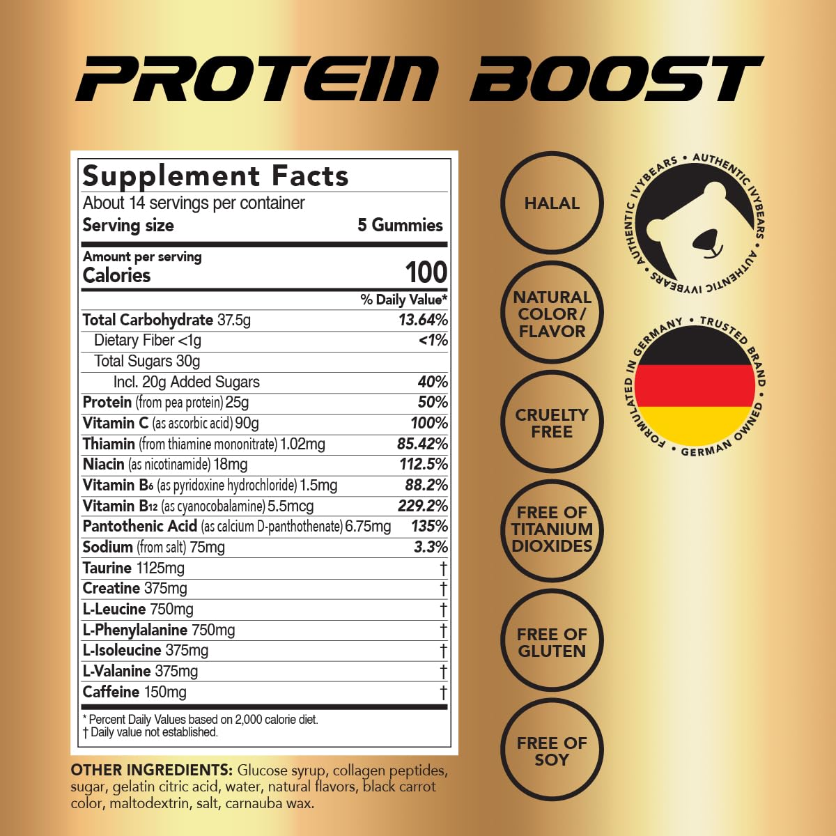 IvyBears Protein Boost Gummies serving illustrates an easy daily protein routine.