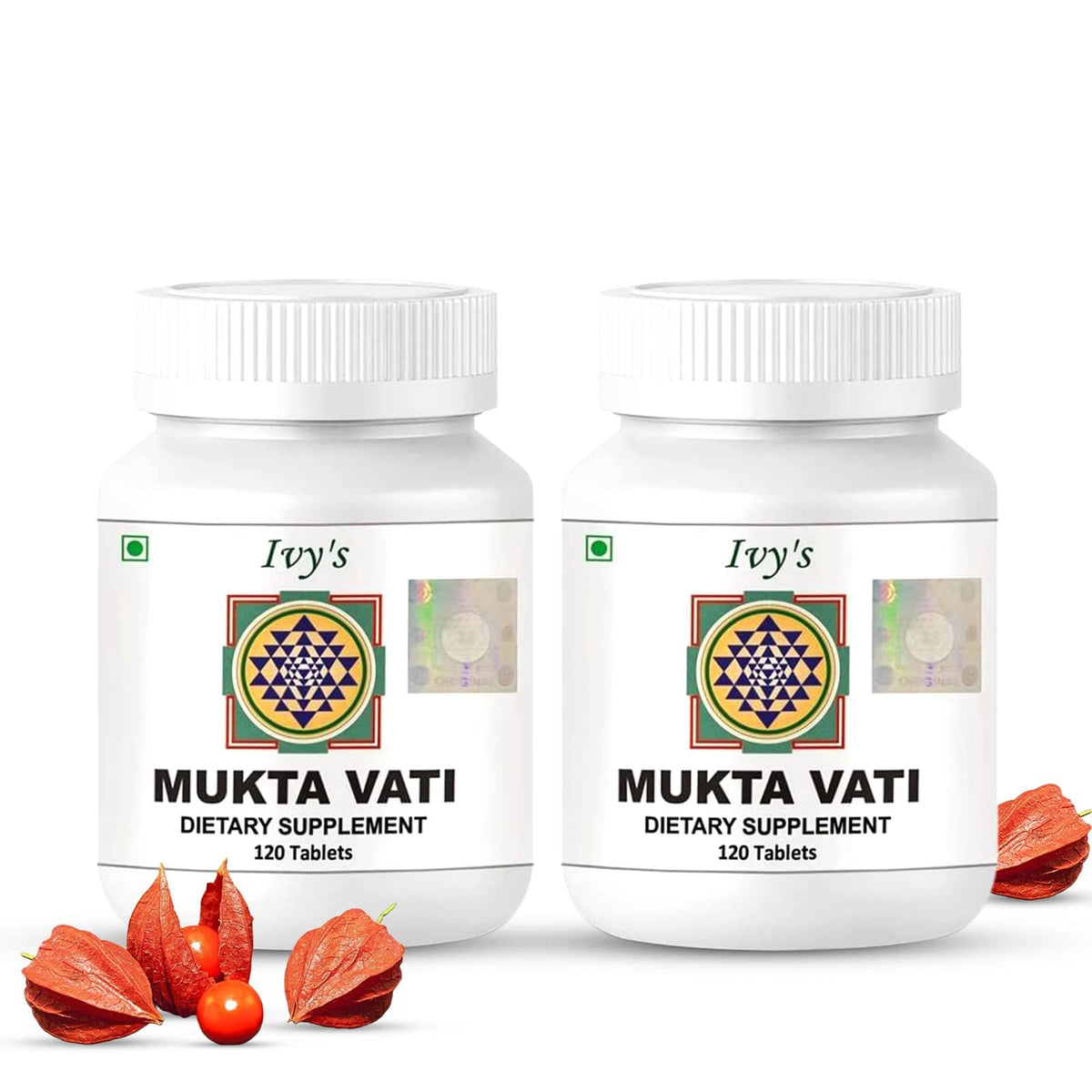 Ivy's Mukta Vati bottle front view for daily heart-friendly wellness