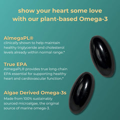 Iwi Life Heart Omega-3 softgels closeup showing small, easy-to-swallow capsules.