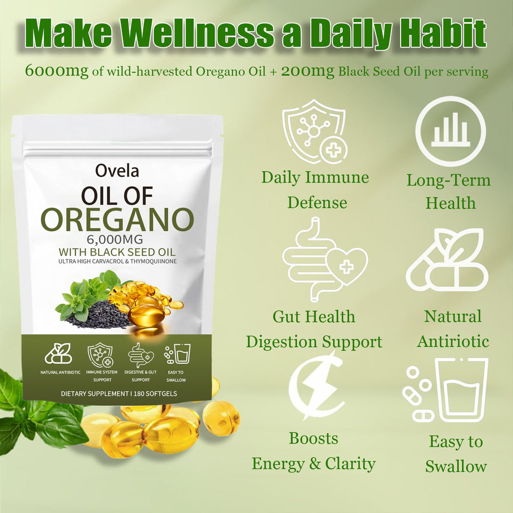 ixarco Ovela bottle closeup shows rich oregano oil for daily wellness.