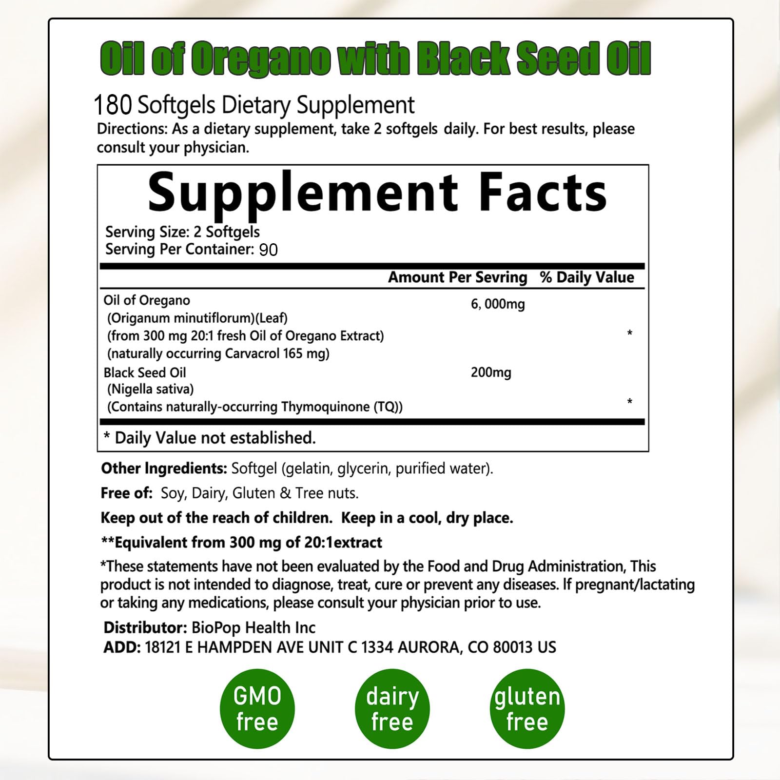 ixarco Ovela softgels pack demonstrates 6000mg oregano and 200mg black seed oil per serving.