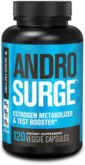Jacked Factory Androsurge bottle front view with 120 capsules for men's energy support.