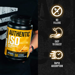 Authentic ISO label on the can emphasizes purity and minimal fillers.