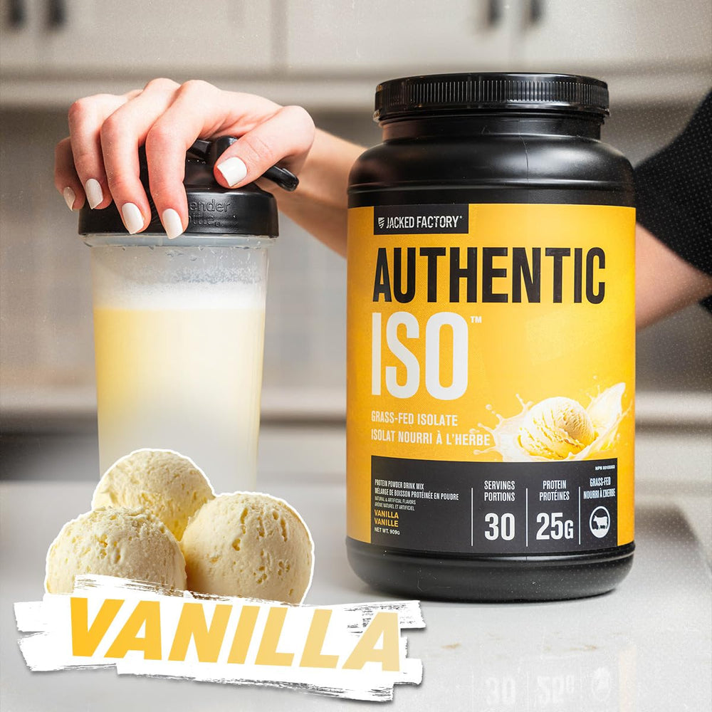 Serving spoon with ISO Whey demonstrates easy mixing after training