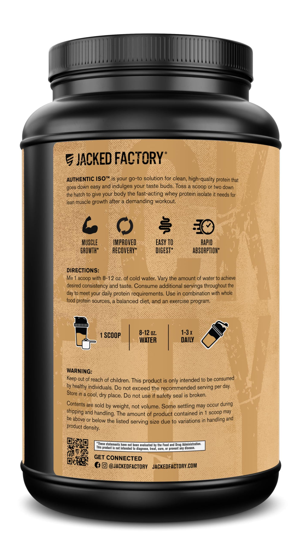 Jacked Factory Authentic ISO whey textured powder closeup reveals fine ultrapure particles.
