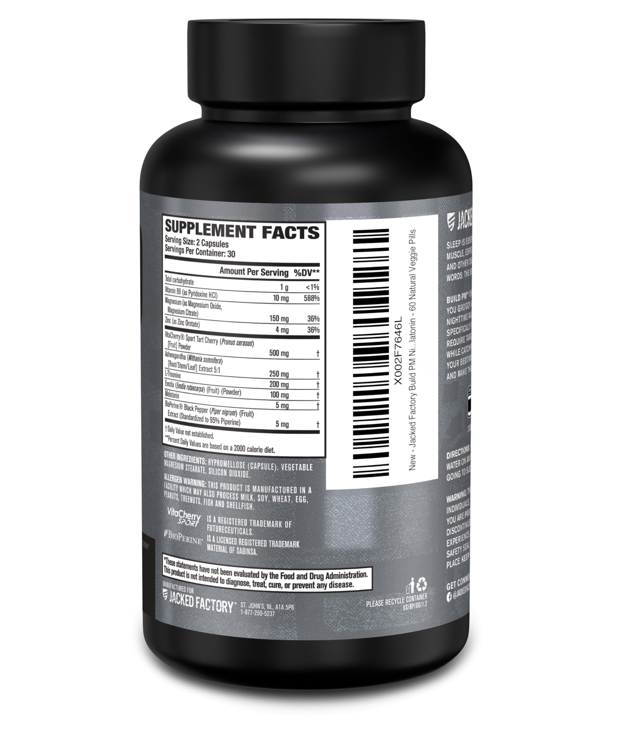 Jacked Factory Build PM post-workout recovery scene hints at overnight muscle support.