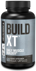 Jacked Factory Build-XT bottle front, symbol of daily muscle support for intense training.