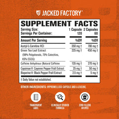 Green tea extract note on Burn-XT packaging for metabolism support.