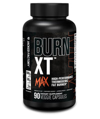 Jacked Factory Burn-XT Max bottle on a clean counter indicating daily energy support.