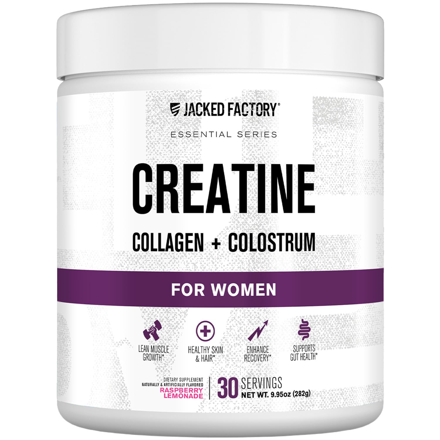 Jacked Factory Creatine for Women bottle with label highlighting lean muscle support