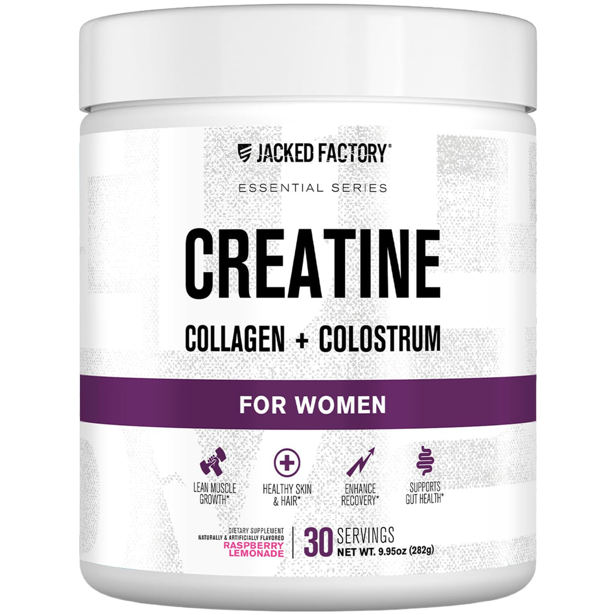 Jacked Factory Creatine for Women bottle with label highlighting lean muscle support