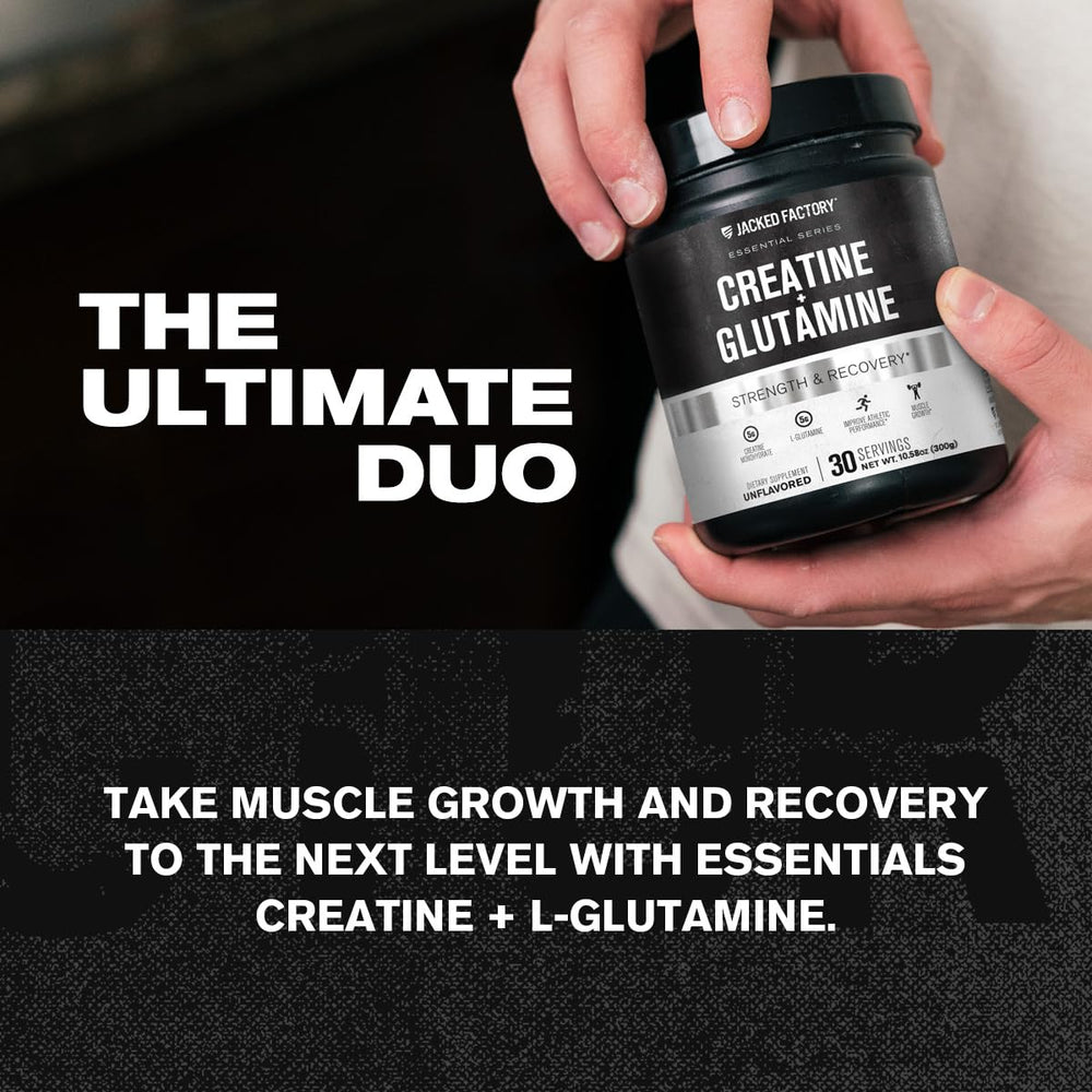 Jacked Factory Creatine Glutamine scoop ready for lean gains