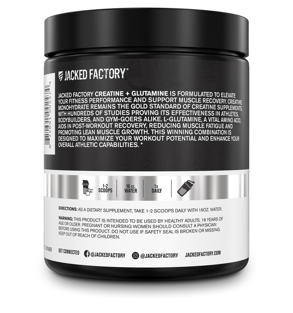 Prepared shake featuring Jacked Factory Creatine Glutamine after workout
