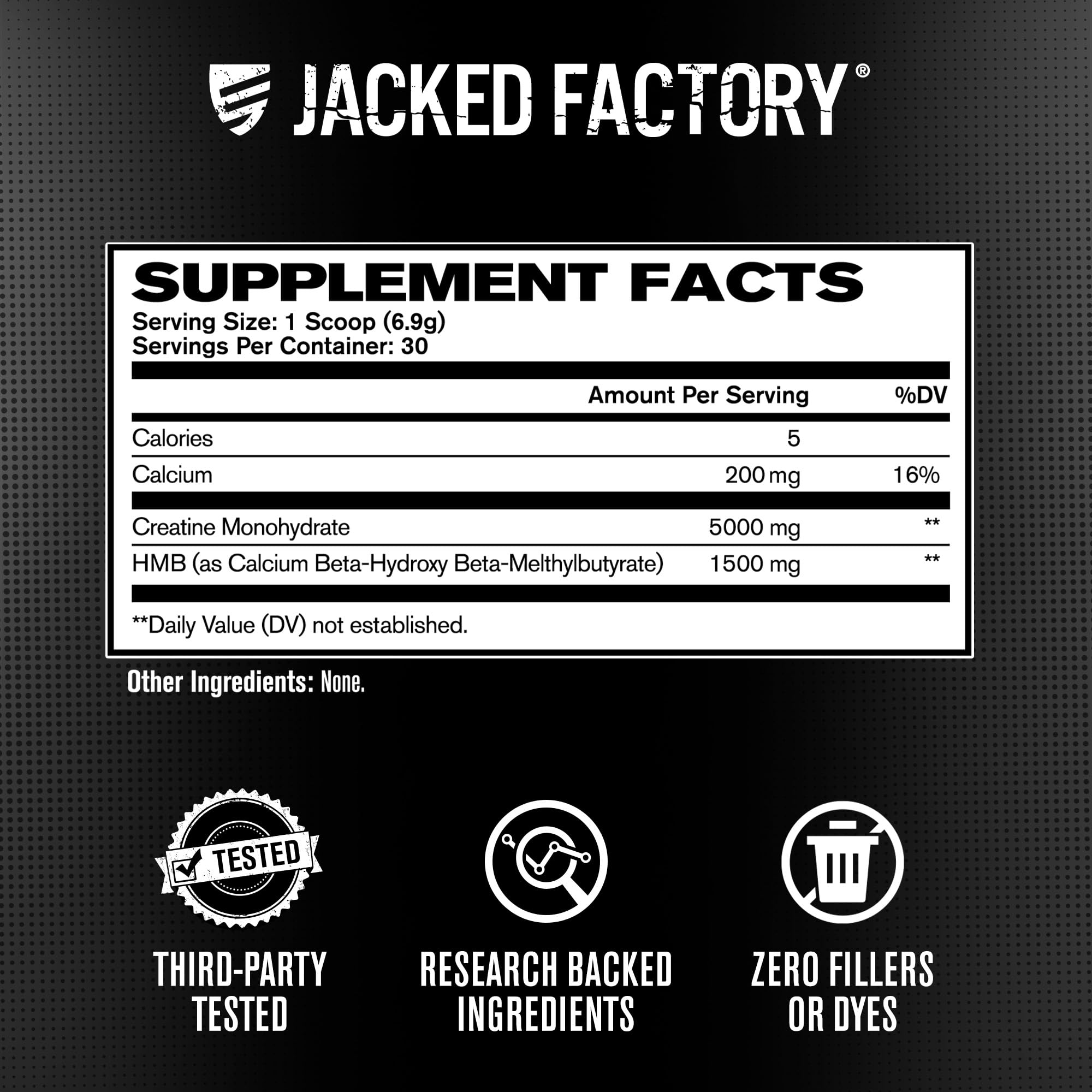 Jacked Factory Creatine HMB powder servings for daily support