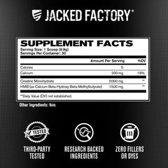 Jacked Factory Creatine HMB powder servings for daily support