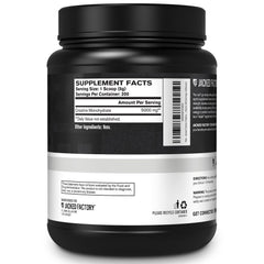 Jacked Factory Creatine Monohydrate bottle on gym bench signals performance support.
