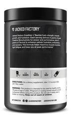 Jacked Factory Creatine + Taurine closeup powder, premium mixability.