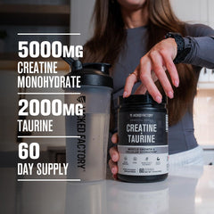 Jacked Factory Creatine + Taurine mixed glass dissolves quickly for hydration.