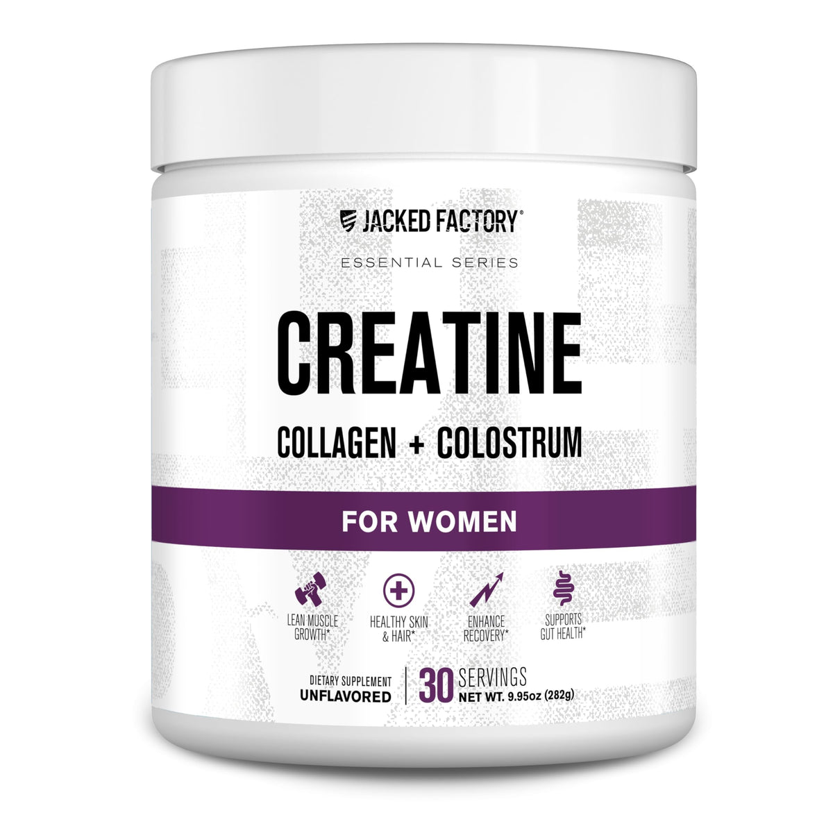 Jacked Factory Creatine Women bottle on counter for daily workouts.