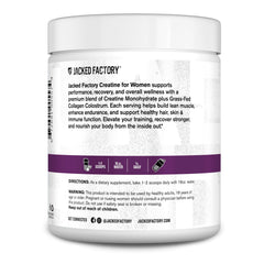 Jacked Factory Creatine Women on gym bench during training.