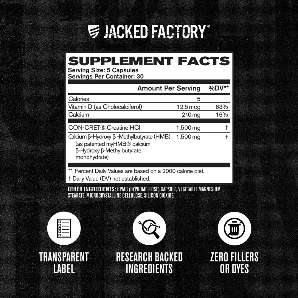 Jacked Factory dosage scoop beside bottle for easy measurement