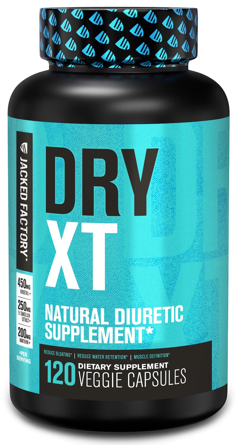 Jacked Factory Dry-XT bottle with capsules for daily use to reduce bloating