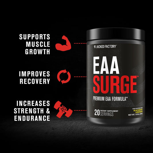 Jacked Factory EAA Surge pineapple powder scoop ready for intake