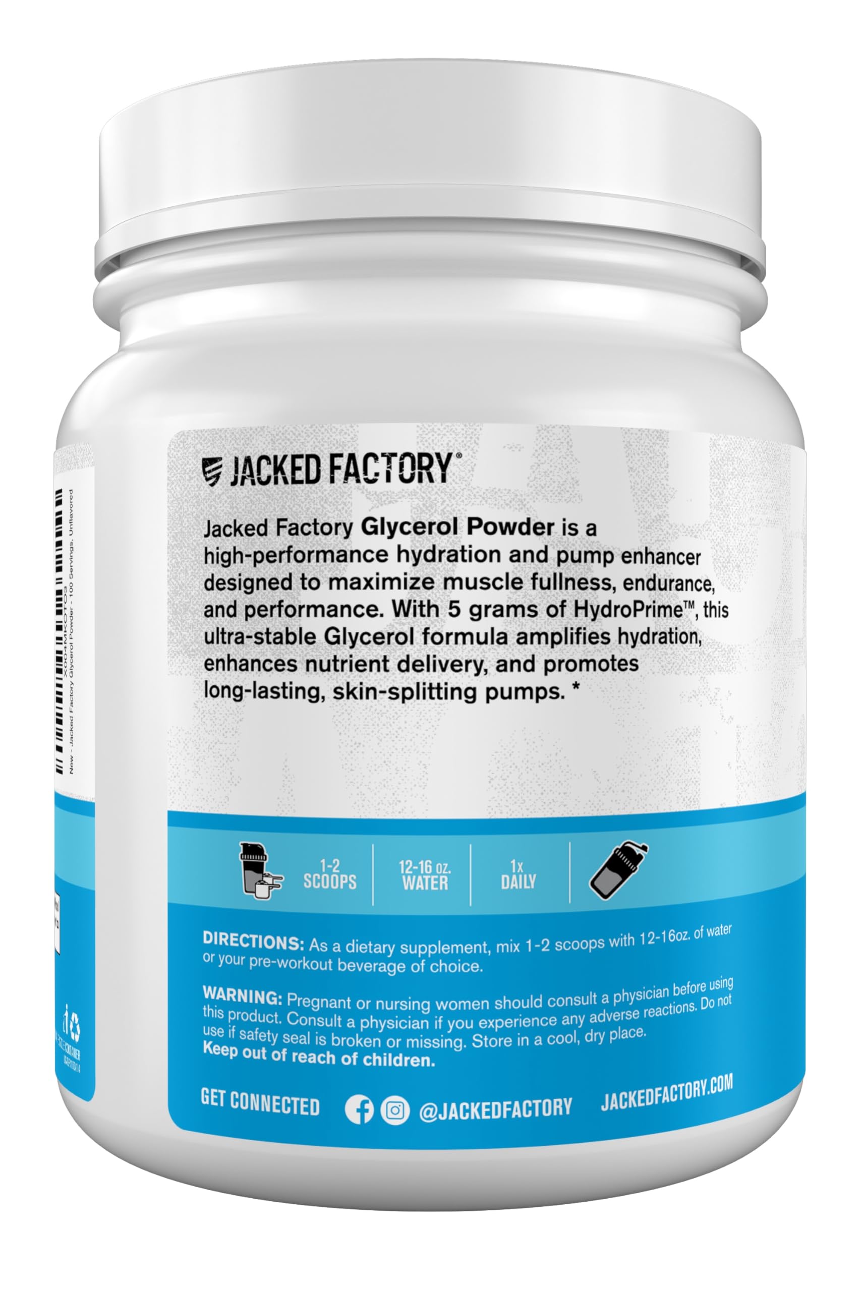 Jacked Factory Glycerol Pump Powder setup during a gym session emphasizes skin fullness potential.