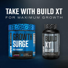 Growth Surge scoop resting beside the tub for easy post-workout dosing.