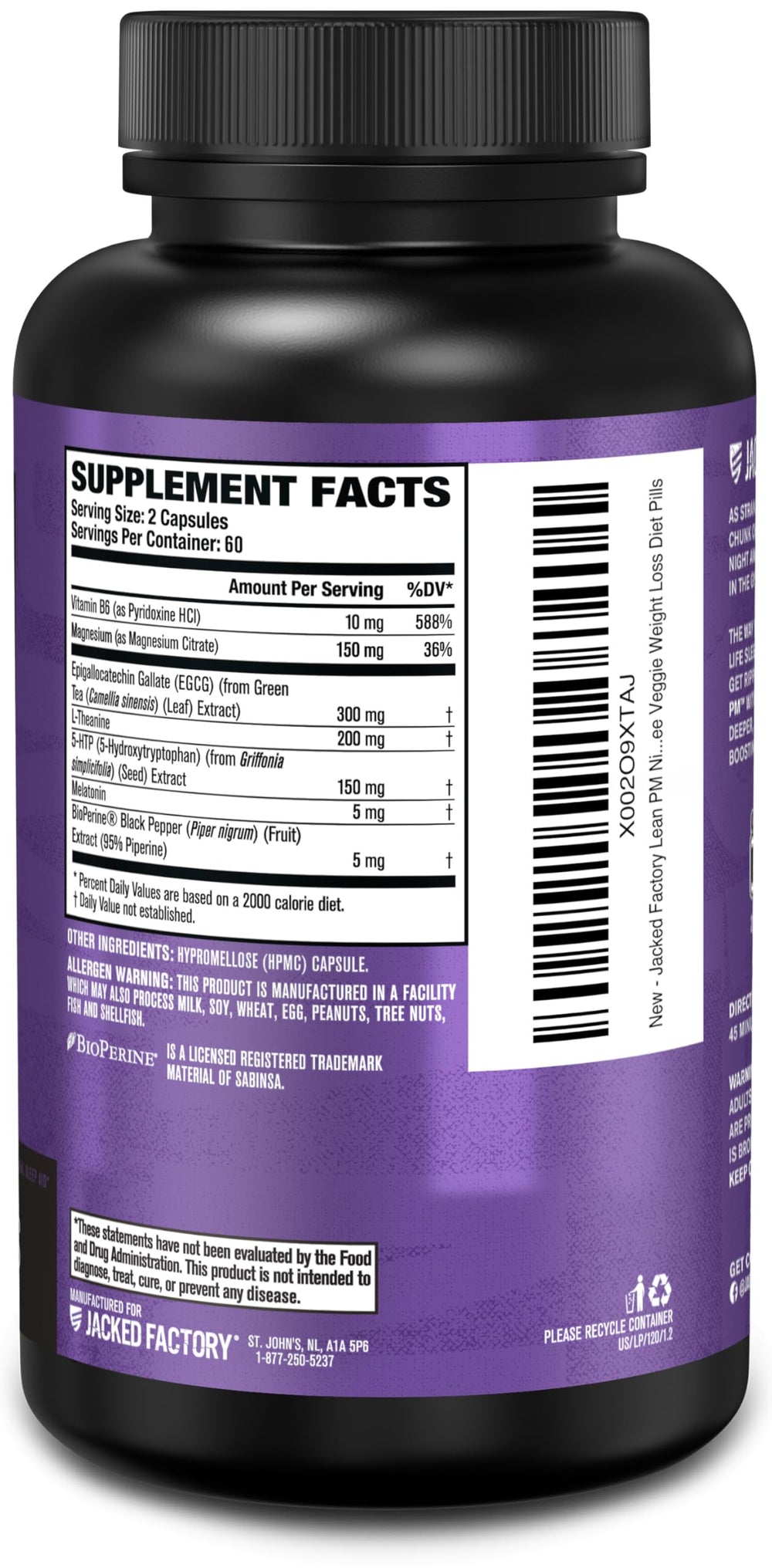 Lean PM bottle with a glass of water ready for nightly intake
