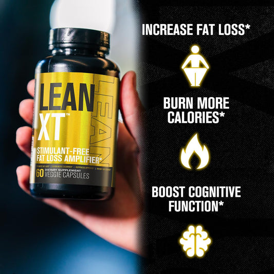 Jacked Factory Lean-XT bottle front view highlighting caffeine-free formula.