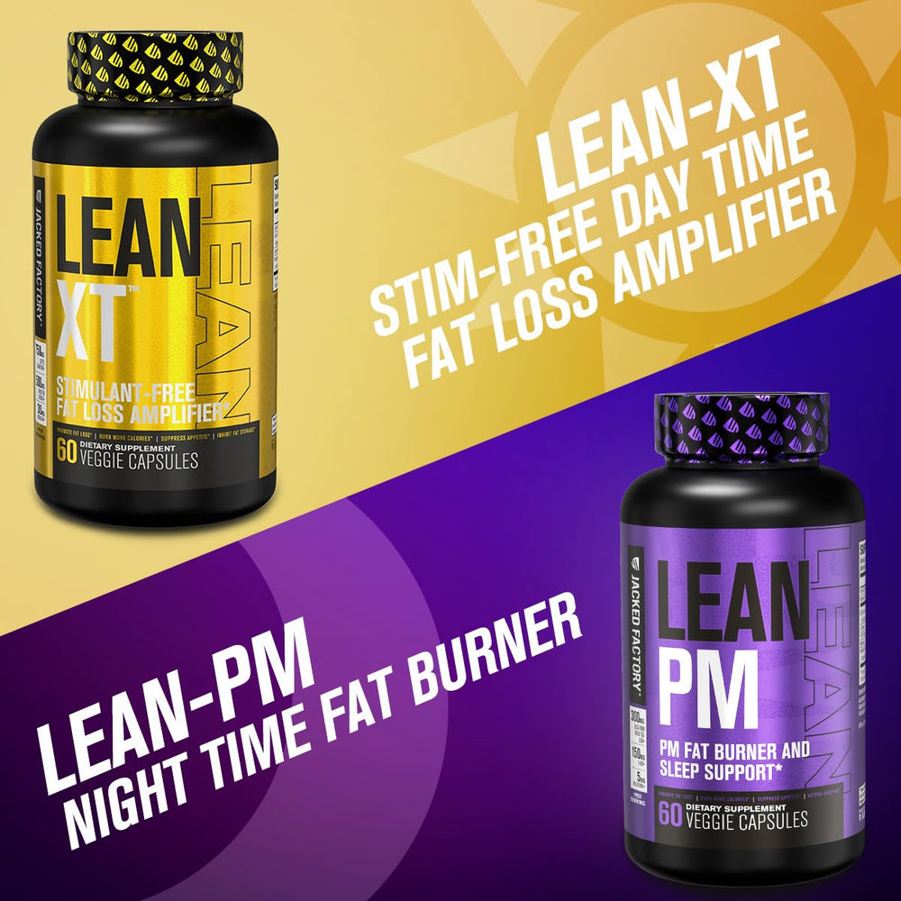 Jacked Factory Lean-XT ingredients label close-up featuring Forskolin and Green Tea.
