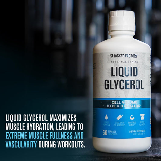 Jacked Factory Liquid Glycerol measuring scoop shows easy pre workout mixing
