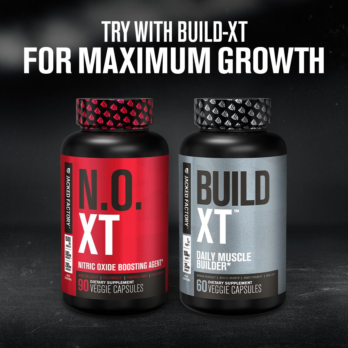 Pump-action visual suggesting enhanced blood flow and workout endurance with N.O. XT.
