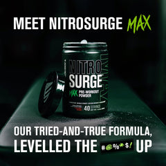 Athlete using Nitrosurge Max during intense training highlights energy and focus.