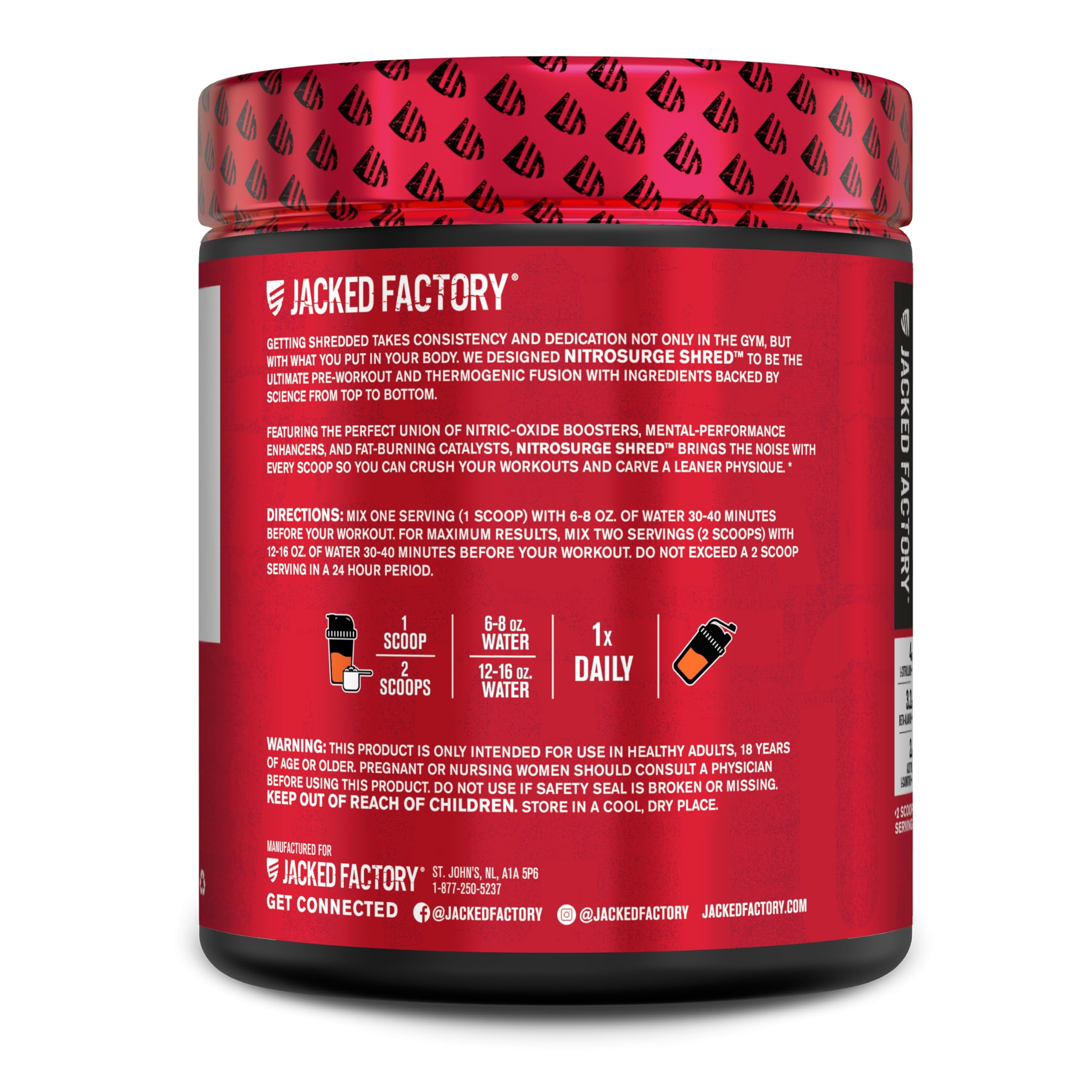 Jacked Factory Nitrosurge Shred athlete achieving a strong rep.