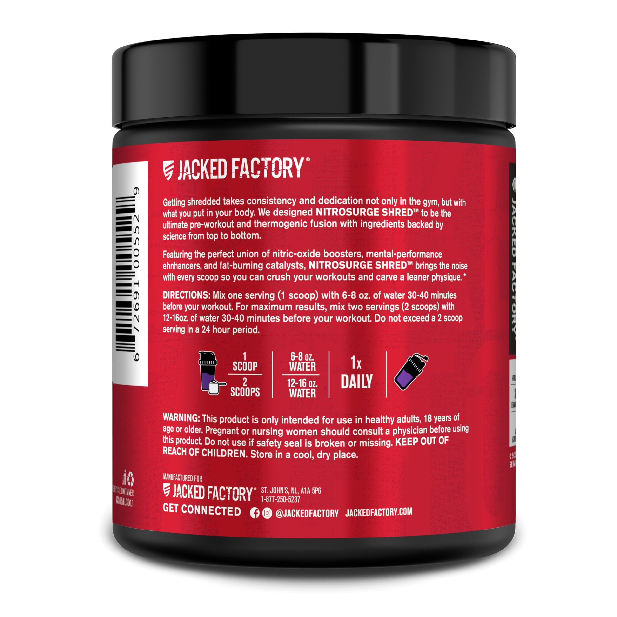 Shaker cup with NITROSURGE Shred ready mix supports on-the-go energy.