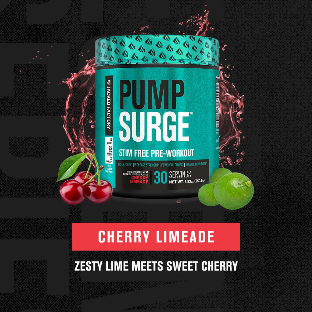Cherry Limeade Pumpsurge liquid color in bottle ready for mixing