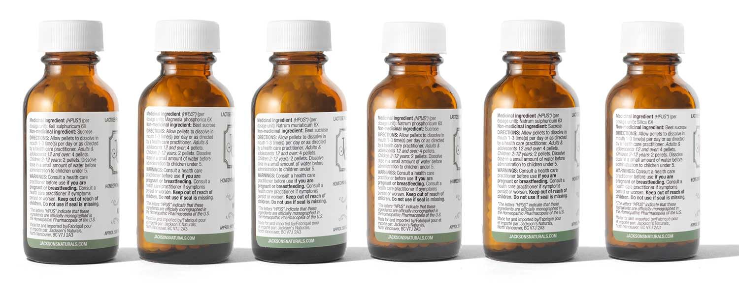 Jackson’s ingredients list close-up highlights the 12 cell salts included