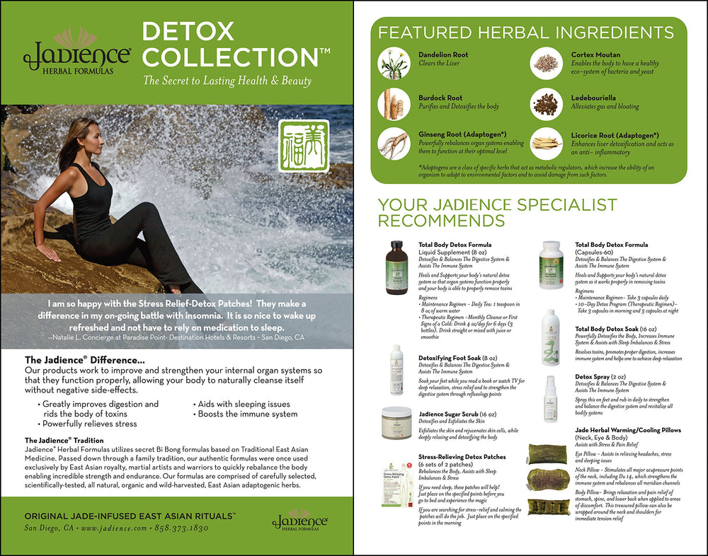 JADIENCE Detox routine setup showing at-home detox ritual.