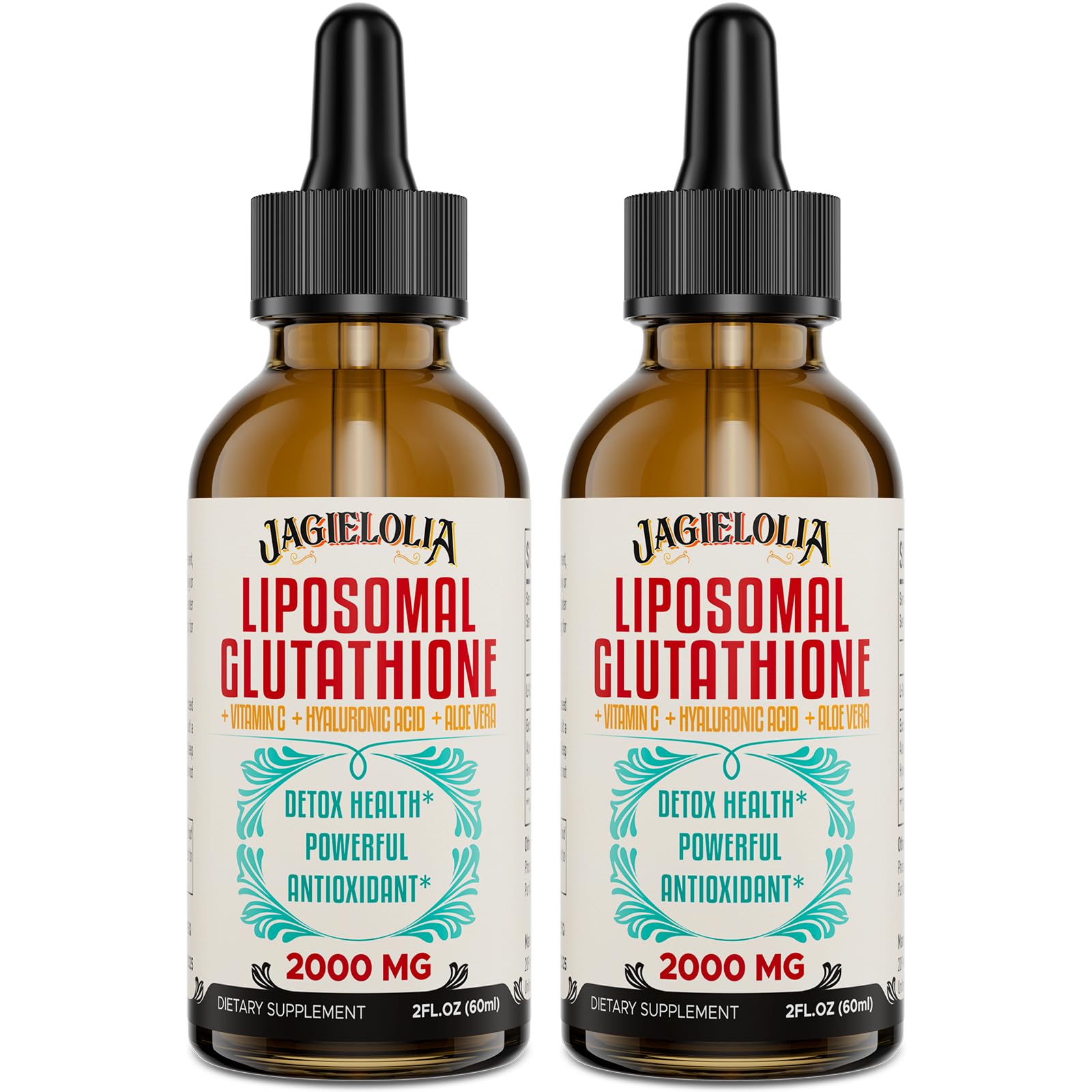 Jagielolia liposomal glutathione liquid bottle with dropper for convenient daily use supporting antioxidant routines.