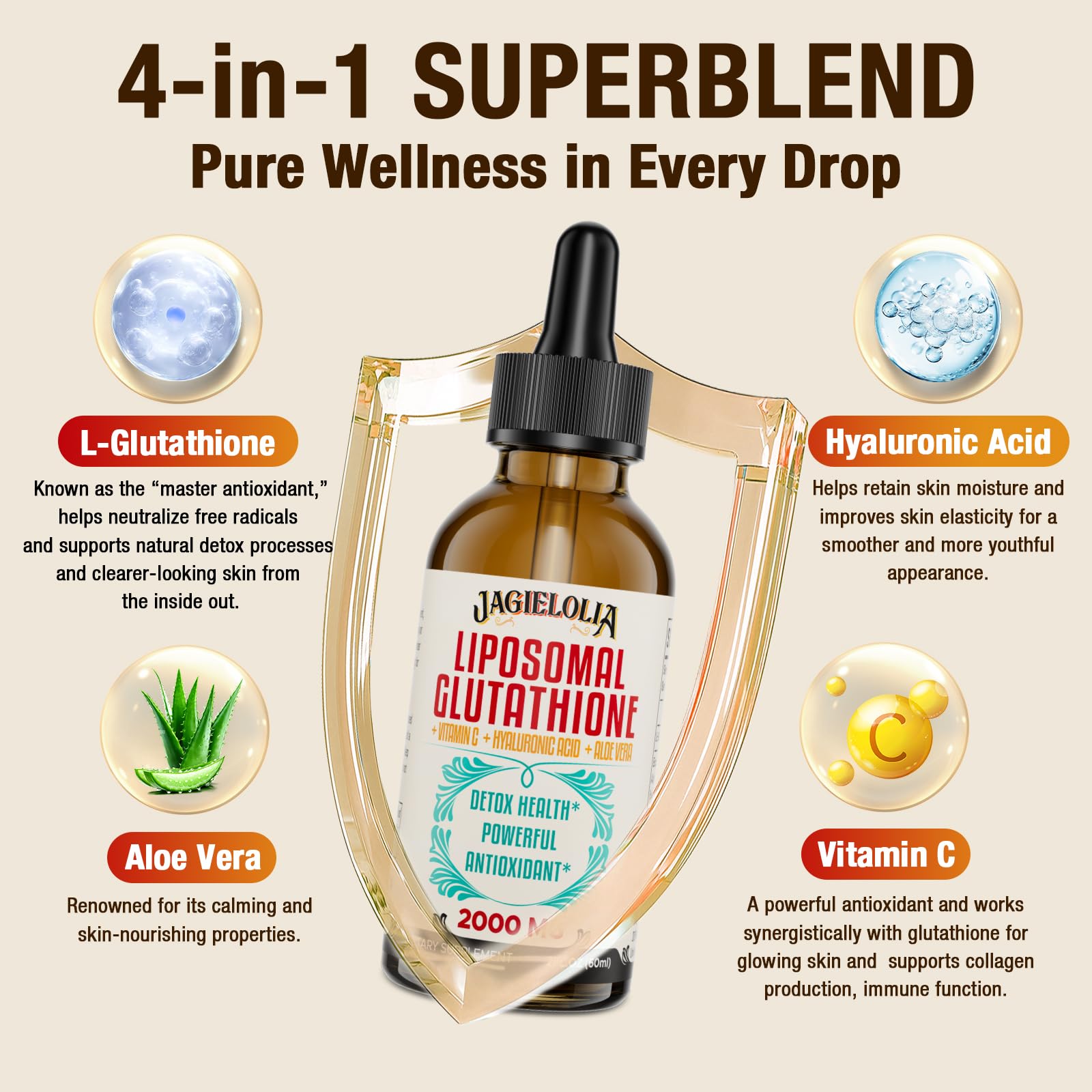 Jagielolia liposomal technology highlights faster absorption and gentler digestion.